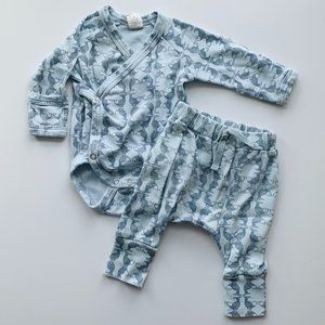 Kate Quinn Koi Fish Kimono Onesie and Panda Pant Set Size 0-3 Months Unisex